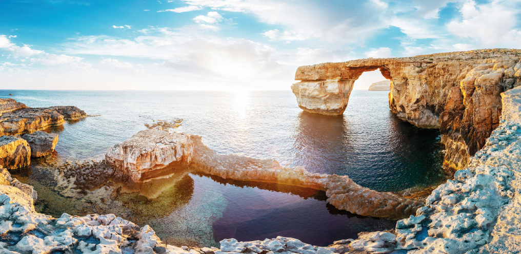 L'ancienne Azure Window à Malte, effondrée en mars 2017