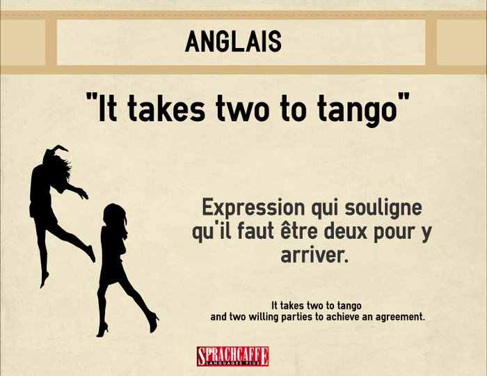 It takes two to tango - Expression anglaise