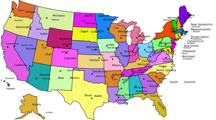 Mapa Estados Unidos 