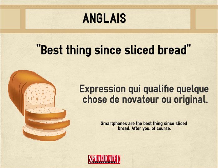The best thing since sliced bread - Expression anglaise