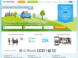 人気旅行サイト　Bla Bla Car　相乗りサービス