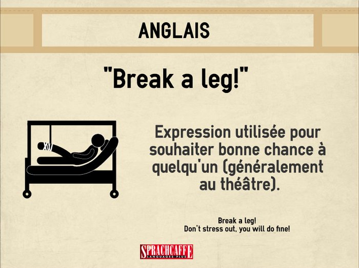 Break the leg - Expression anglaise
