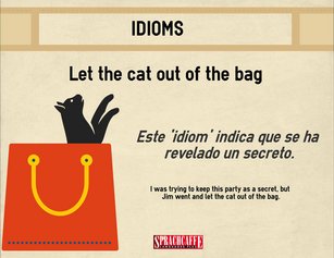 Significado del idiom 'Let the cat out of the bag'