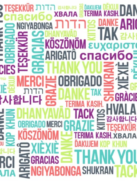 grazie in tutte le lingue