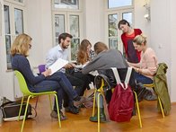 Groupe d'étudiants en cours de langue à Munich