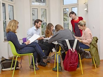 Students learning German in our Munich school