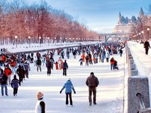 Ottawa en hiver - patin à glace sur le Canal Rideau