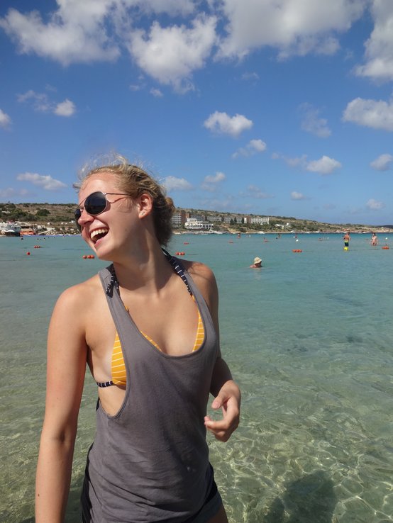 Etudiante allemande pendant son séjour à Malte