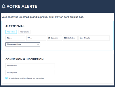 Créer une alerte de billets d'avion avec Algofly