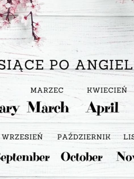 Miesiące po angielsku